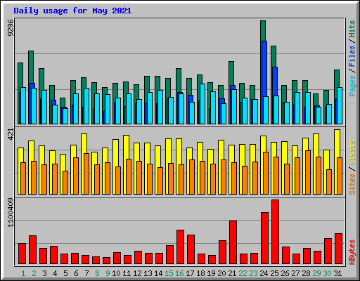 Daily usage for May 2021