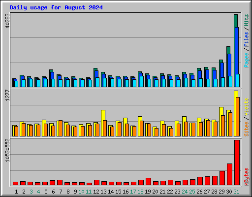 Daily usage for August 2024