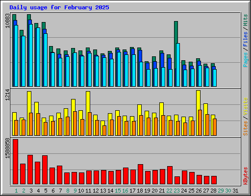 Daily usage for February 2025