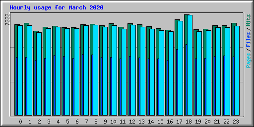 Hourly usage for March 2020