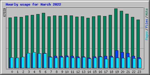 Hourly usage for March 2022