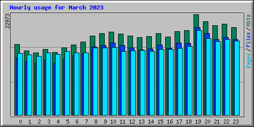 Hourly usage for March 2023